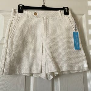 NEW Draper James White Basket Weave Shorts.